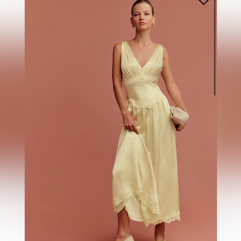 Reformation Stasia Dress in Blonde